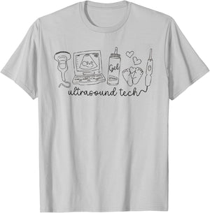 Women Ultrasound Technologist Sonographer Student School T-Shirt - T-Shirt | Ash