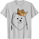 American Eskimo Dog Wearing Crown T-Shirt - T-Shirt | Ash