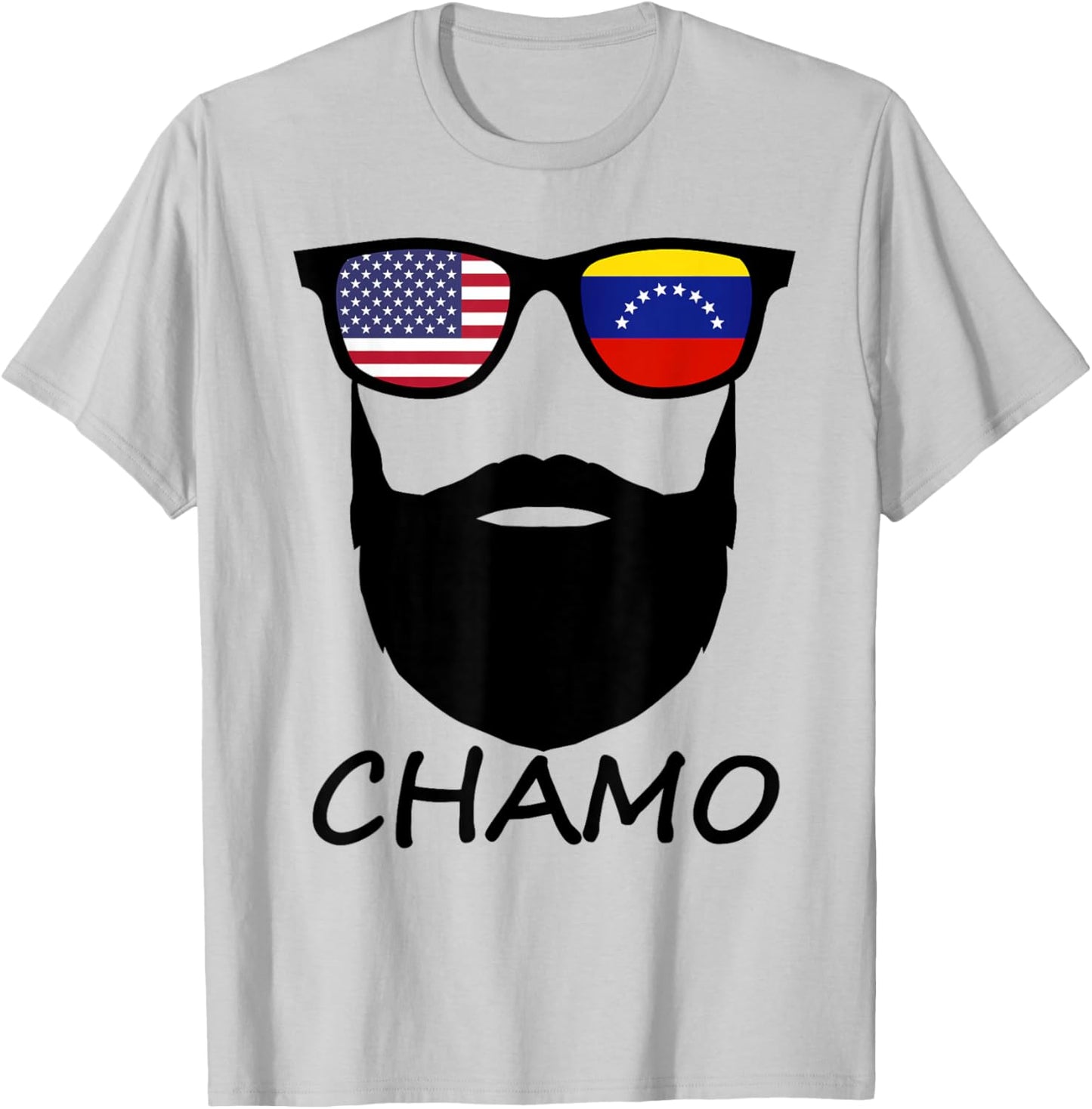 Half American Venezuelan Chamo USA Venezuela Flag Patriot T-Shirt - T-Shirt | Ash