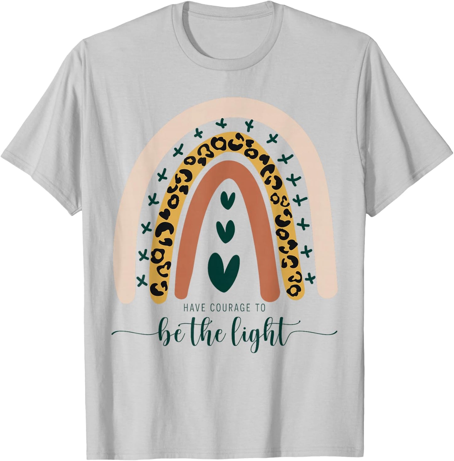 Be The Light Boho Rainbow Christian Scripture Religious Cute Small T-Shirt - T-Shirt | Ash
