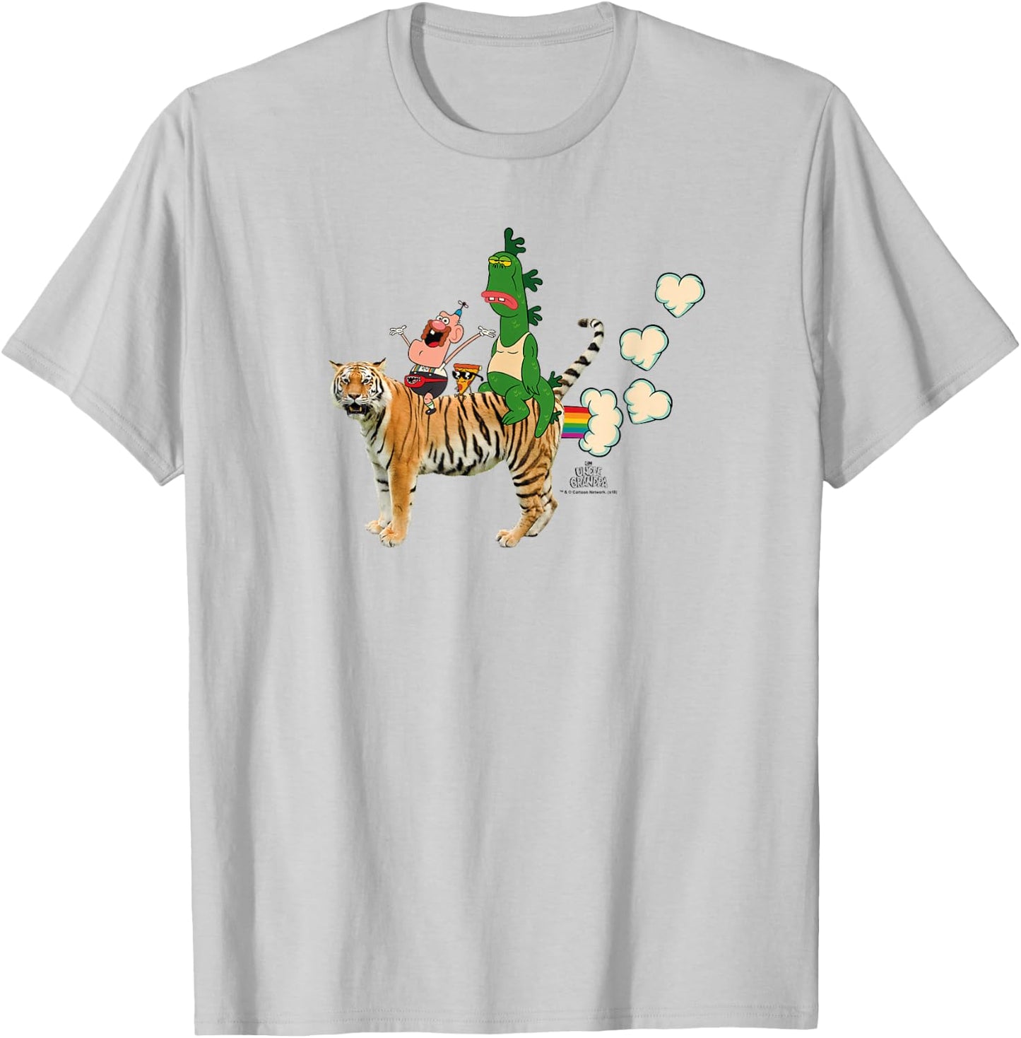 Uncle Grandpa Fart Hearts T-Shirt - T-Shirt | Ash