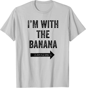 Funny I'm With the Banana Lazy Halloween Costume Matching T-Shirt - T-Shirt | Ash
