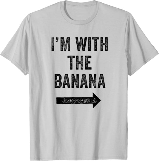 Funny I'm With the Banana Lazy Halloween Costume Matching T-Shirt - T-Shirt | Ash