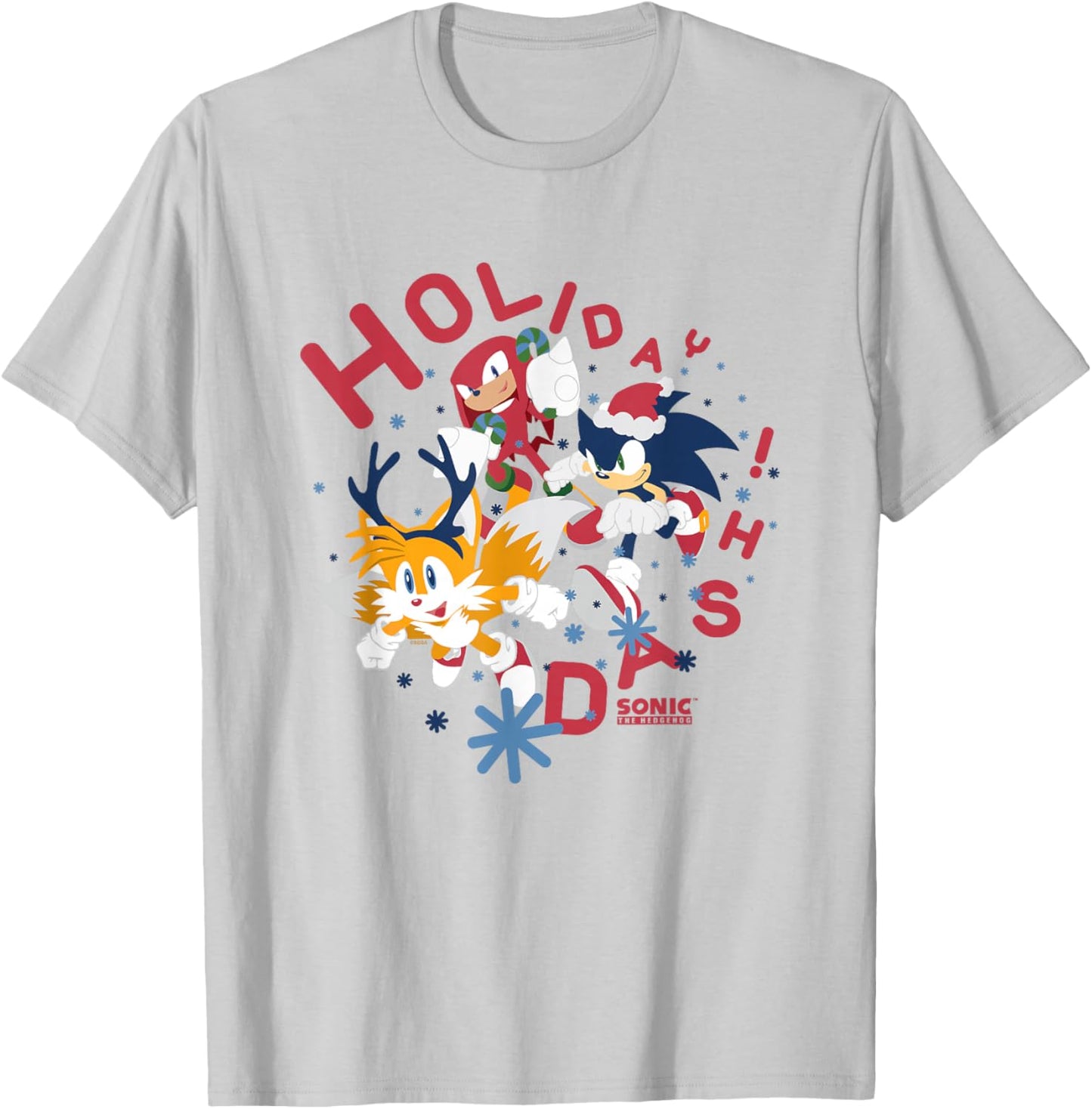 Sonic The Hedgehog Christmas Holiday Dash Vintage Shot T-Shirt - T-Shirt | Ash