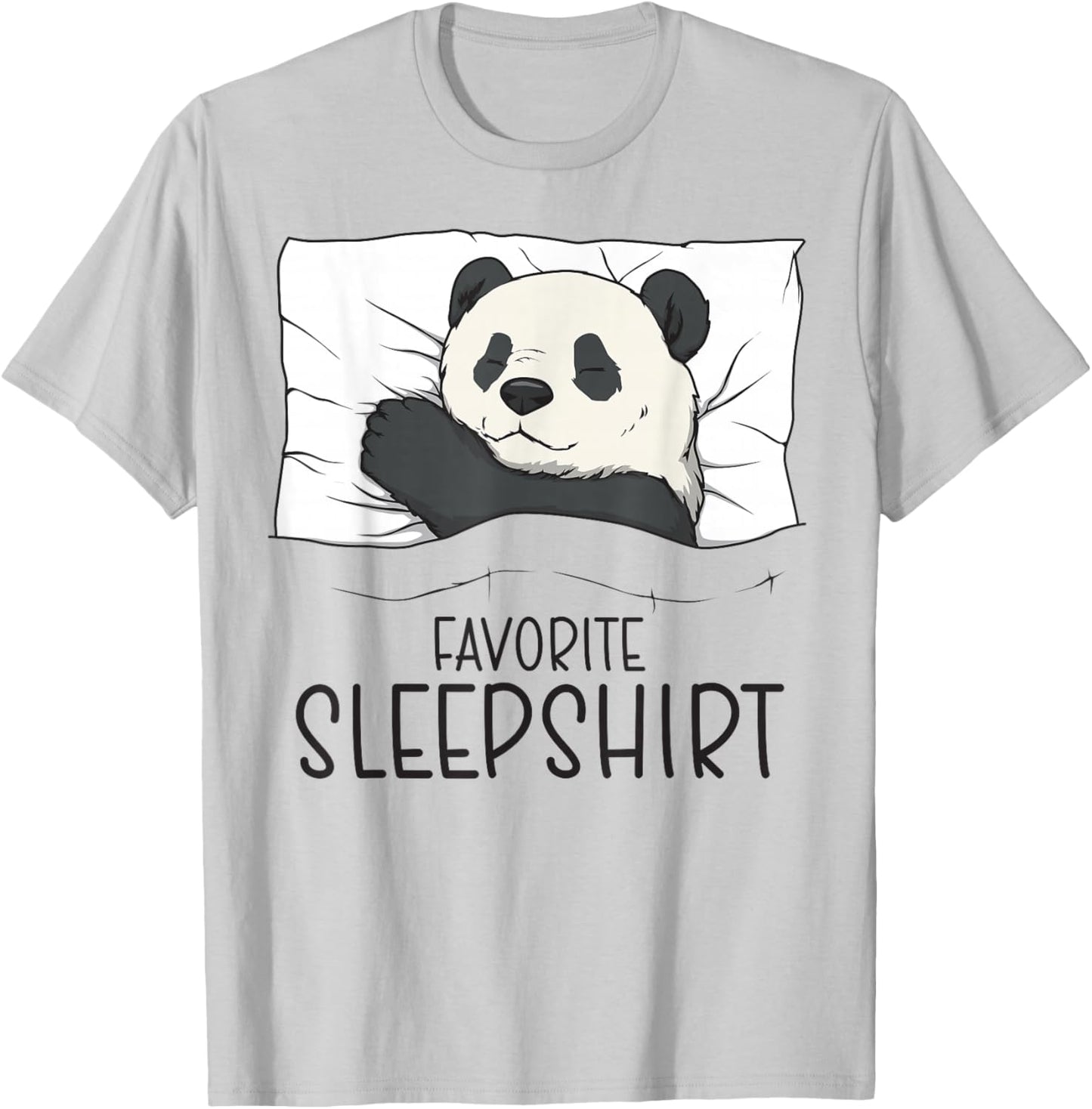 Favorite Sleepshirt With Napping Panda Pajama T-Shirt - T-Shirt | Ash