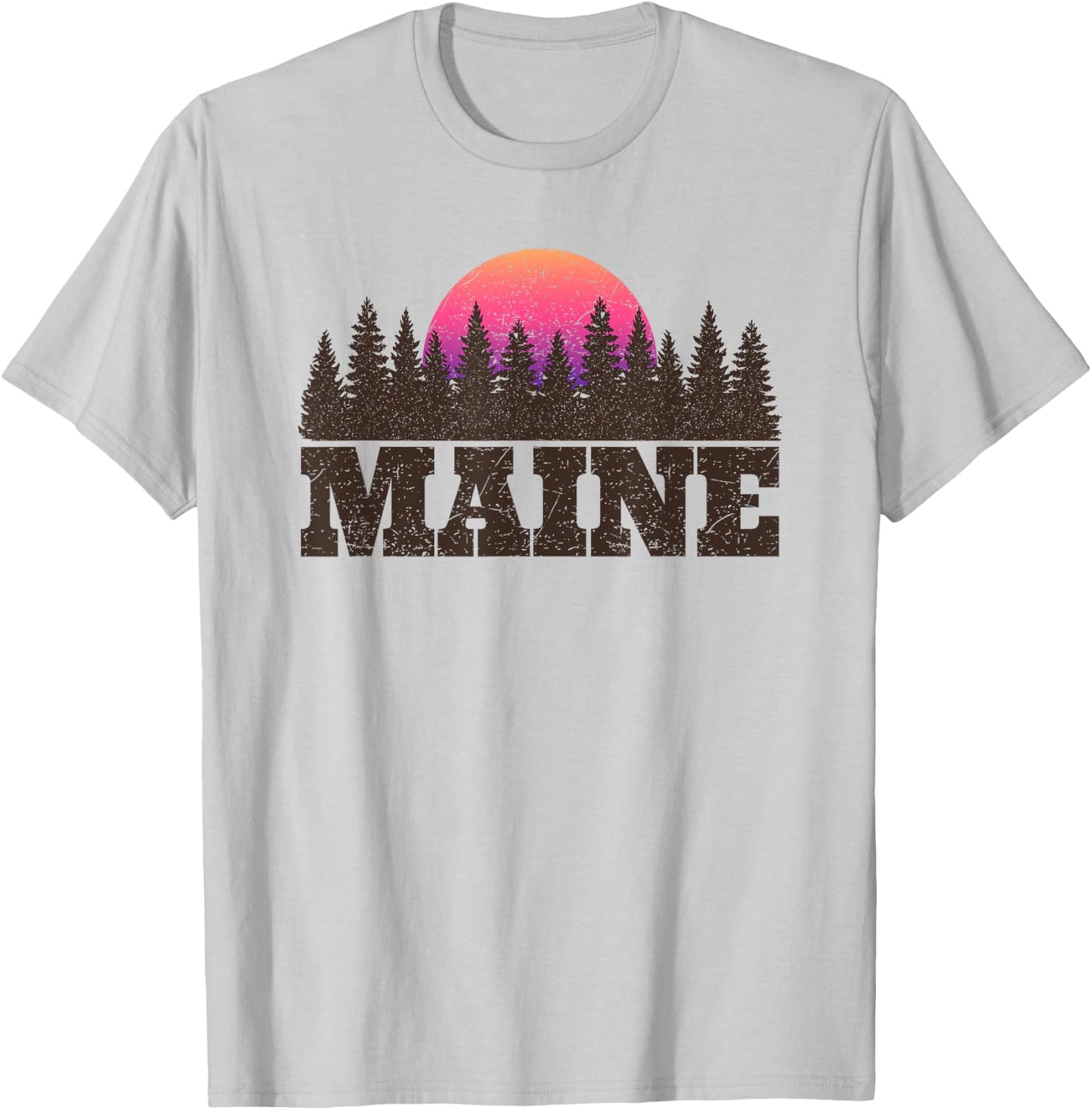 Maine MN Retro Vintage Shirt Gift Men Women Kids T-Shirt - T-Shirt | Ash