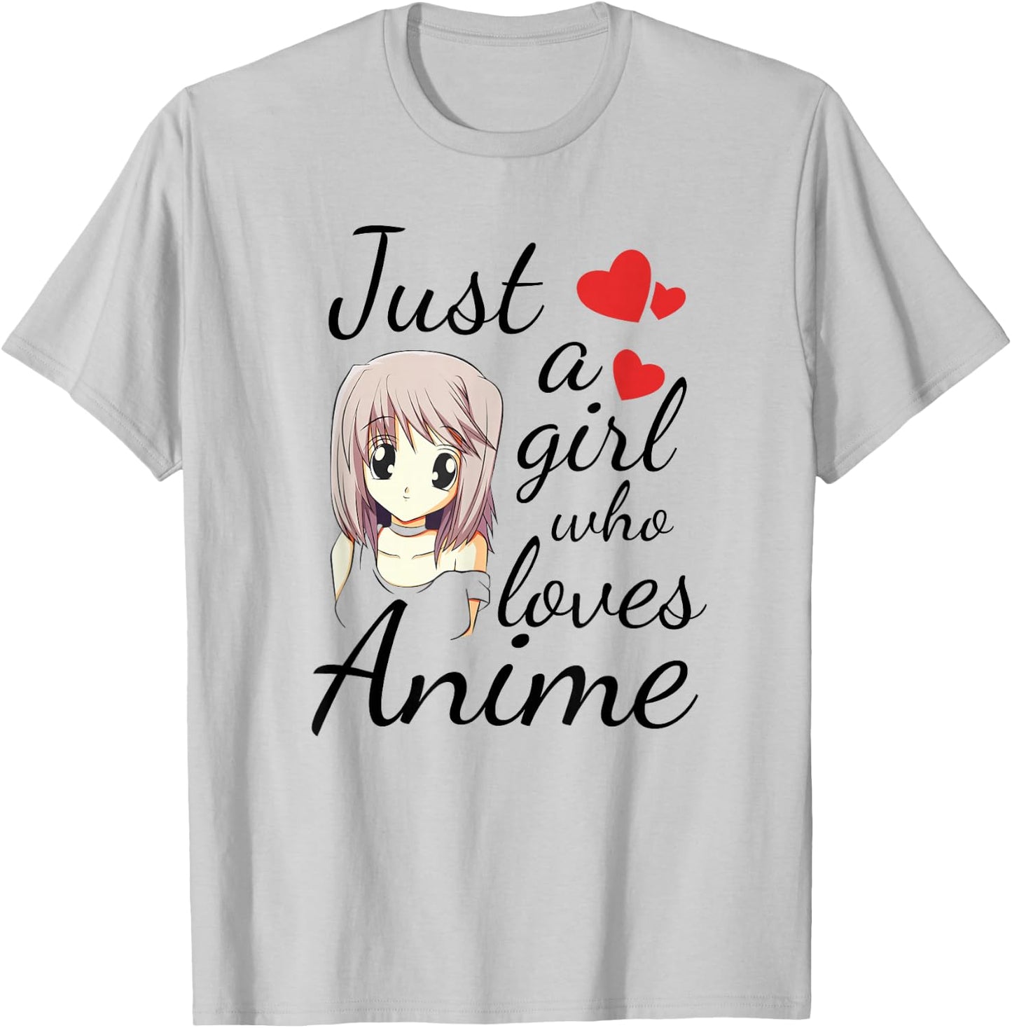 Cute Anime Girl Quote Japanese Kawaii Cartoon Graphic T-Shirt - T-Shirt | Ash