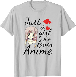 Cute Anime Girl Quote Japanese Kawaii Cartoon Graphic T-Shirt - T-Shirt | Ash