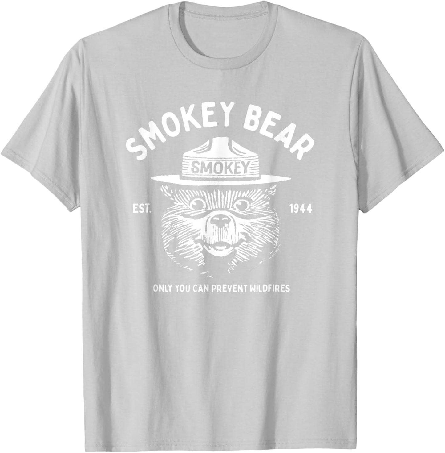 Vintage Smokey Bear Logo Only You Can Prevent Wildfires T-Shirt - T-Shirt | Ash