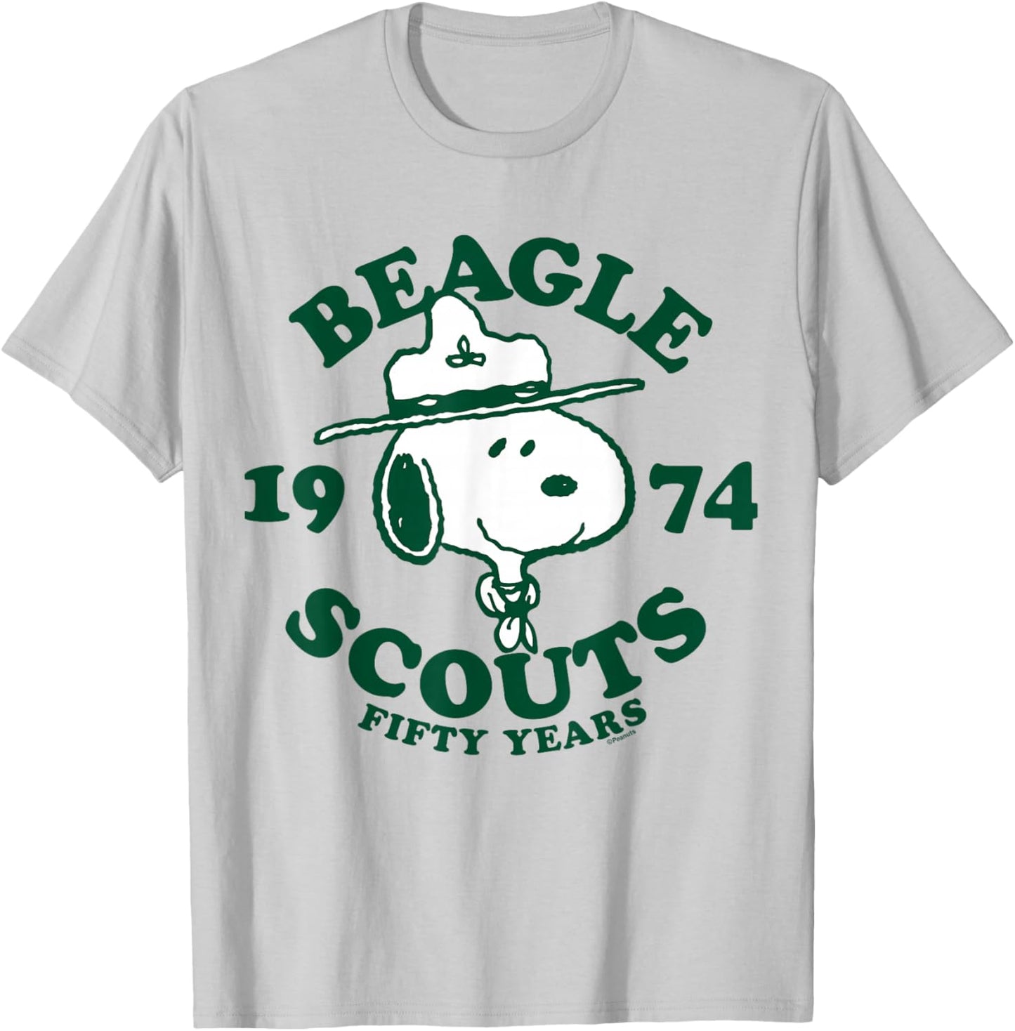 Peanuts - Snoopy Beagle Scout 50 Years 1974 T-Shirt - T-Shirt | Ash