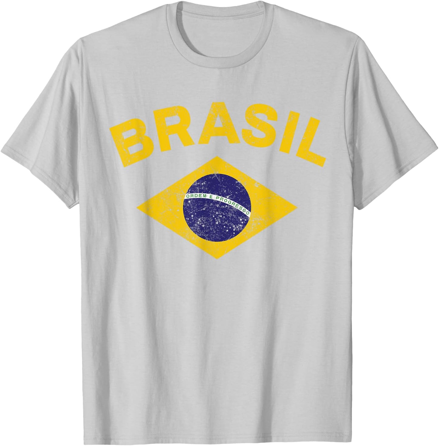 Brazil Flag Patriotic Brazilian Men Boys Girls Brazil T-Shirt - T-Shirt | Ash