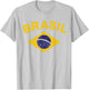 Brazil Flag Patriotic Brazilian Men Boys Girls Brazil T-Shirt - T-Shirt | Ash