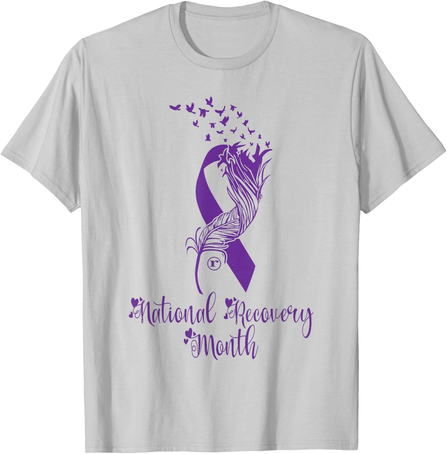 National Recovery month Warrior Addiction Recovery Awareness T-Shirt - T-Shirt | Ash