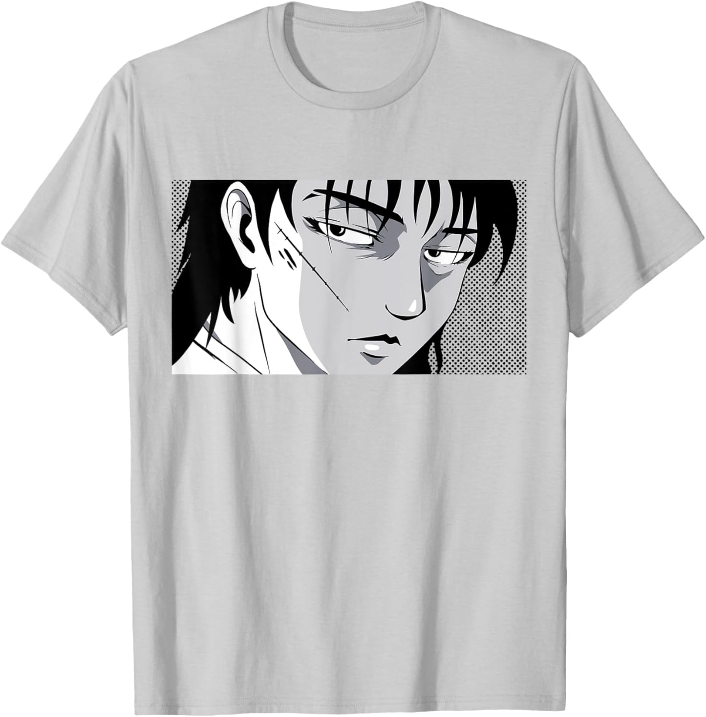 Badass Anime Boy Mysterious Manga Face Edgy Black White Art T-Shirt - T-Shirt | Ash