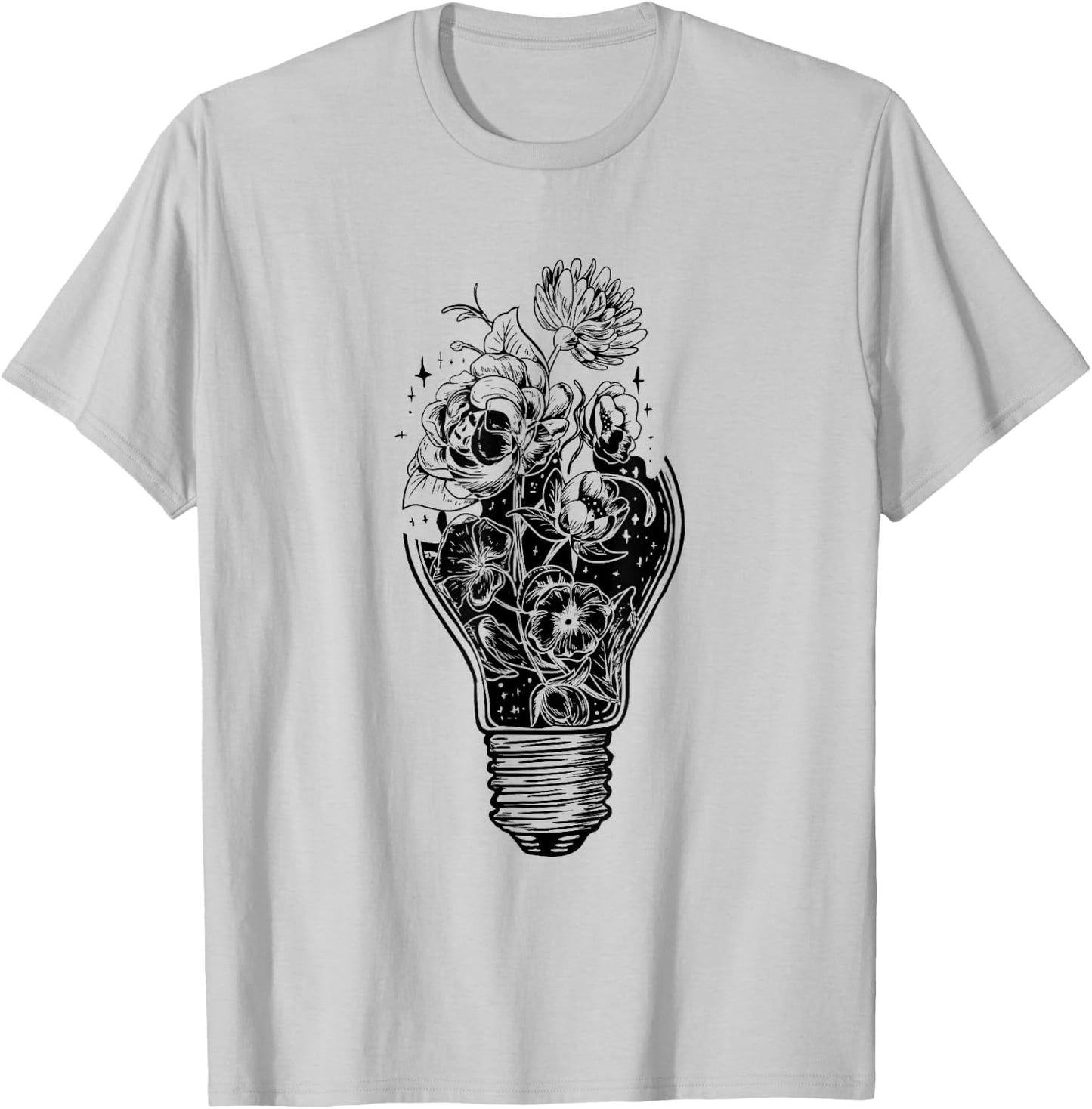 Flower Light Bulb of Power Tree Peace For Hippies T-Shirt - T-Shirt | Ash
