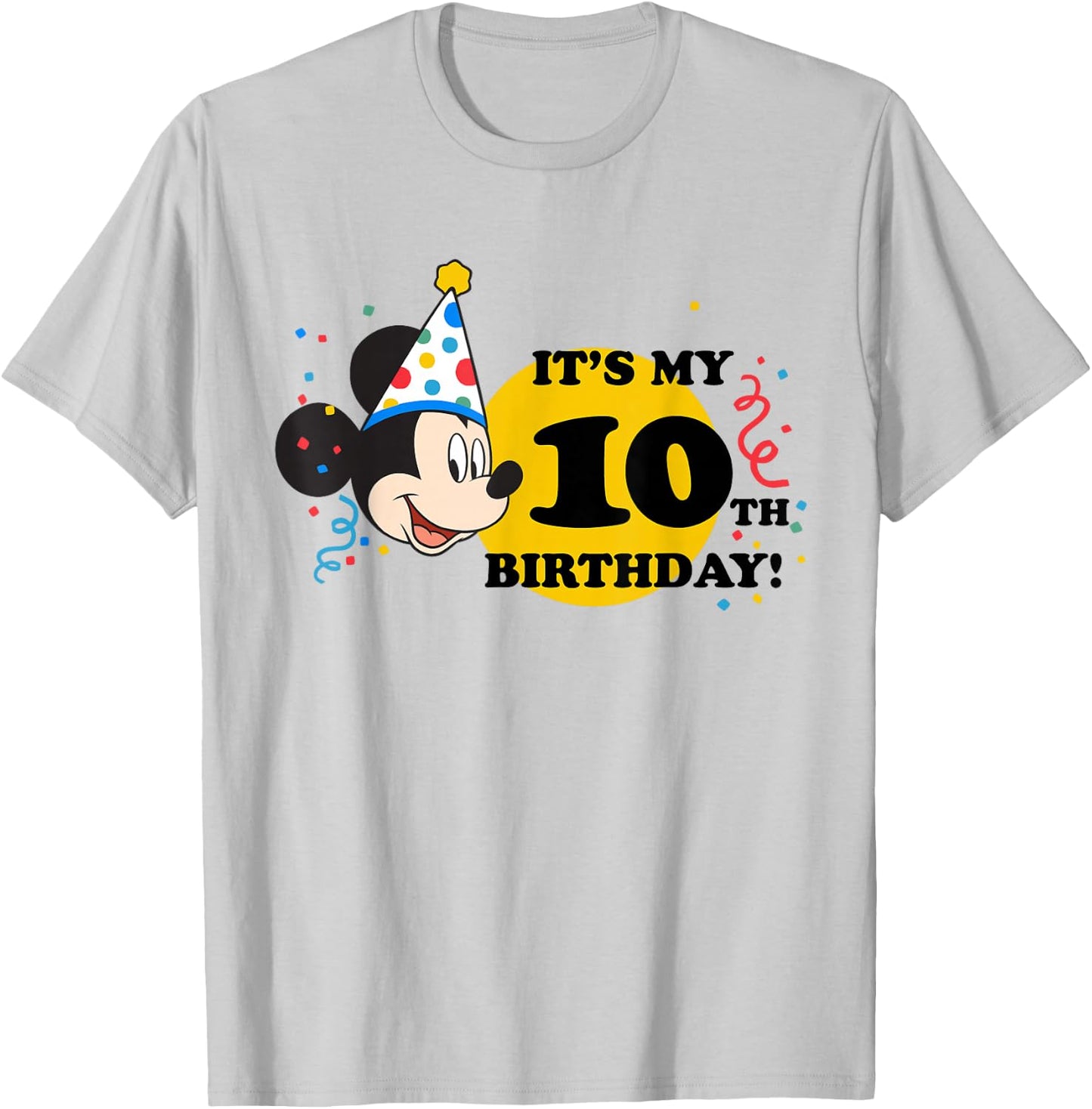 Disney Mickey Mouse 10th Birthday T-Shirt - T-Shirt | Ash
