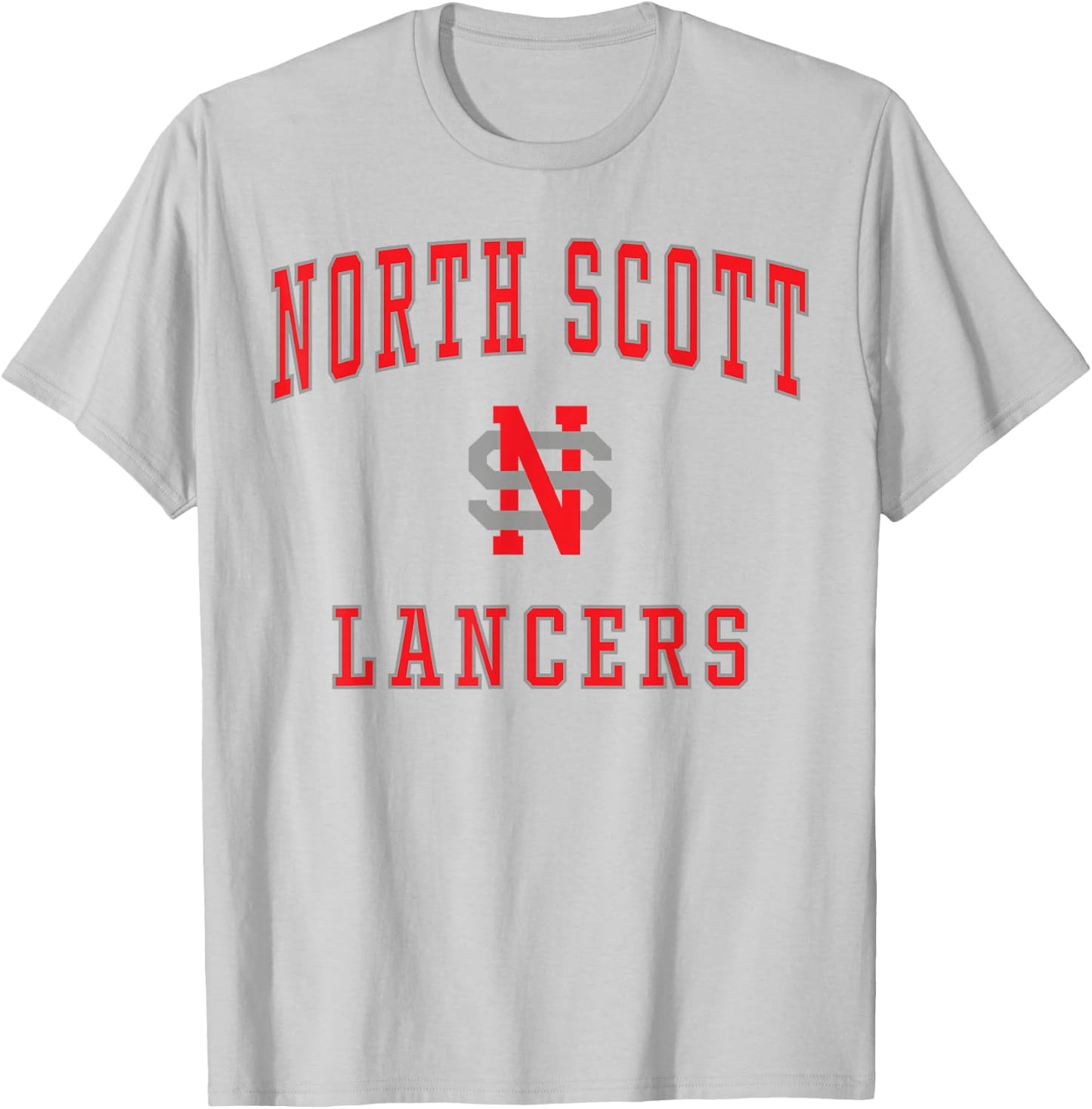 North Scott High School Lancers T-Shirt - T-Shirt | Ash