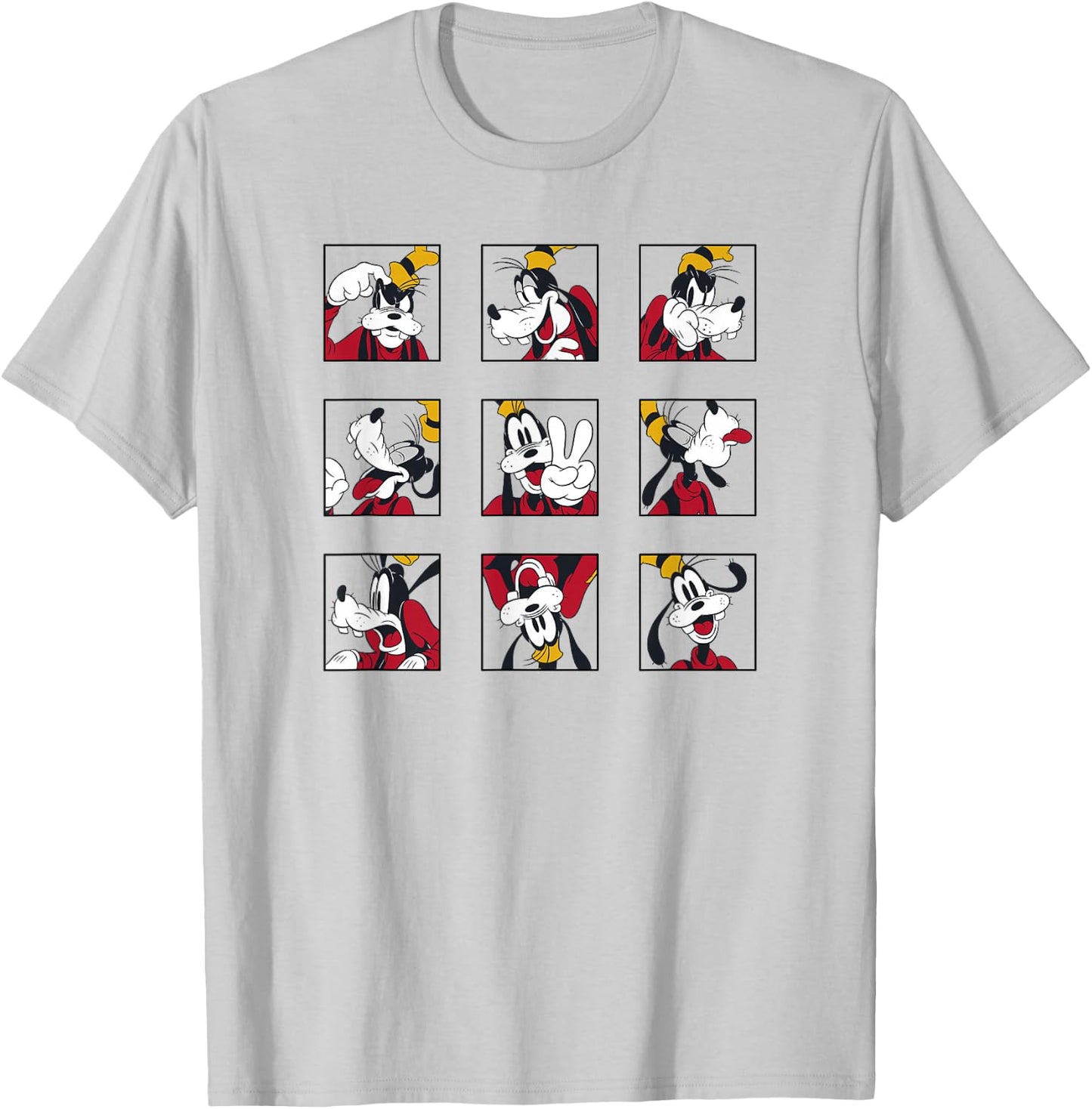 Disney Mickey And Friends Classic Goofy Expressions Box Up T-Shirt - T-Shirt | Ash