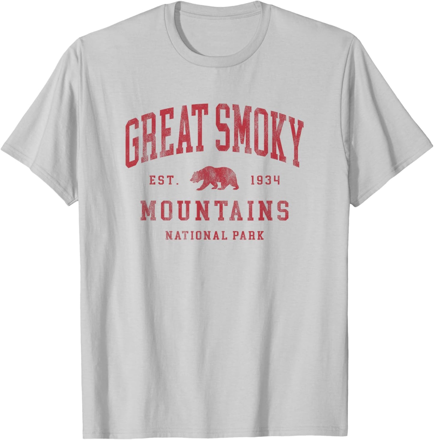 Retro Great Smoky Mountains National Park Hiking T-Shirt - T-Shirt | Ash