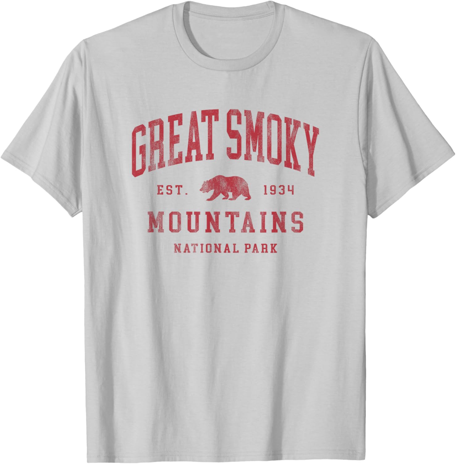 Retro Great Smoky Mountains National Park Hiking T-Shirt - T-Shirt | Ash