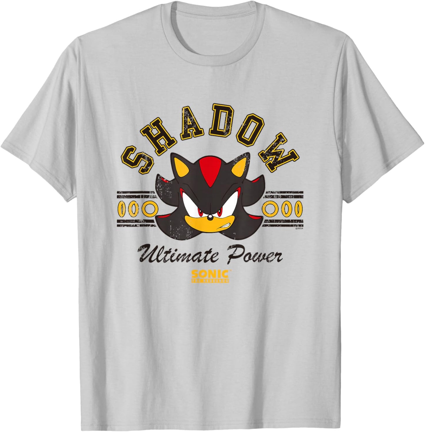 Sonic The Hedgehog Shadow Ultimate Power Vintage Logo T-Shirt - T-Shirt | Ash