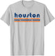 Houston Texas Retro Three Stripe Weathered Vintage T-Shirt - T-Shirt | Ash