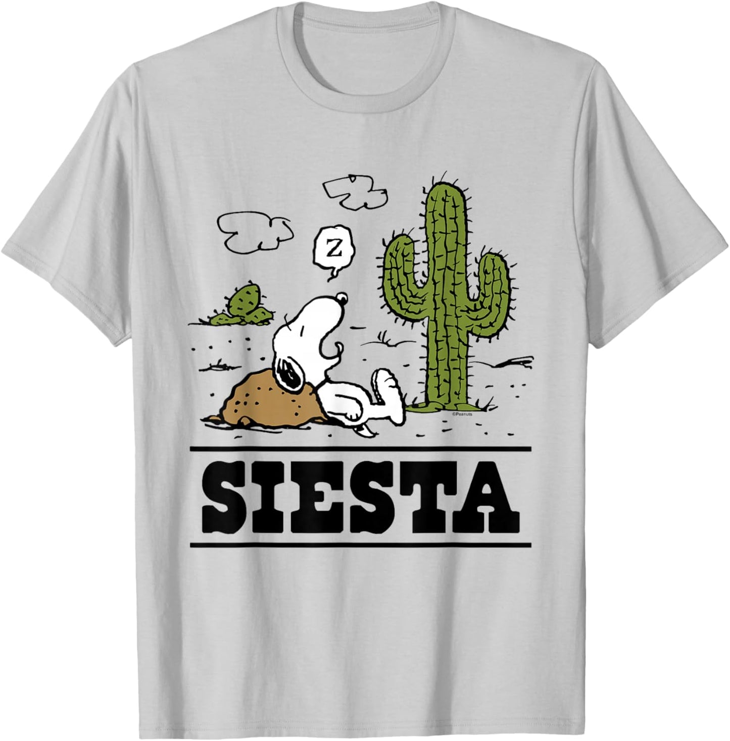 Peanuts - Snoopy Siesta Desert T-Shirt - T-Shirt | Ash