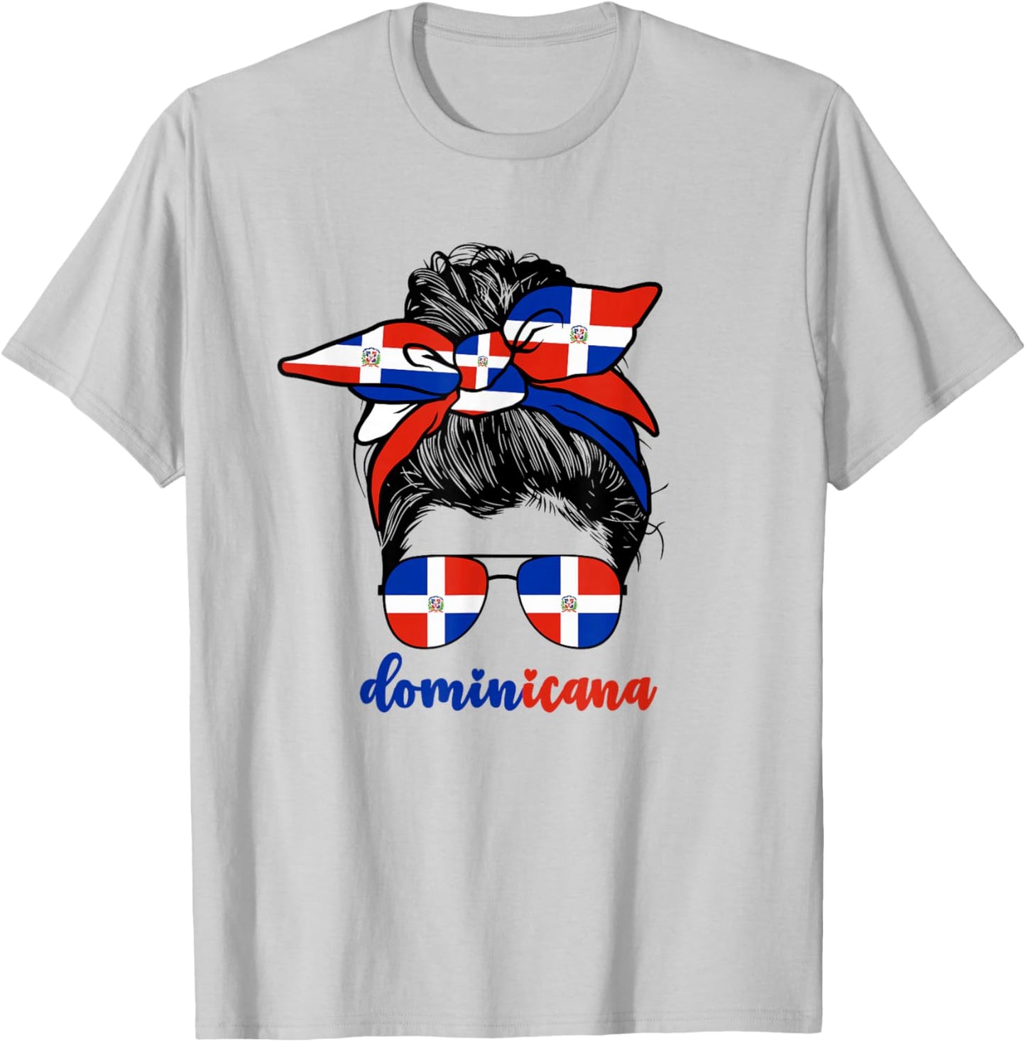 Cute Dominican Girl Women Republica Dominicana Flag Republic T-Shirt - T-Shirt | Ash