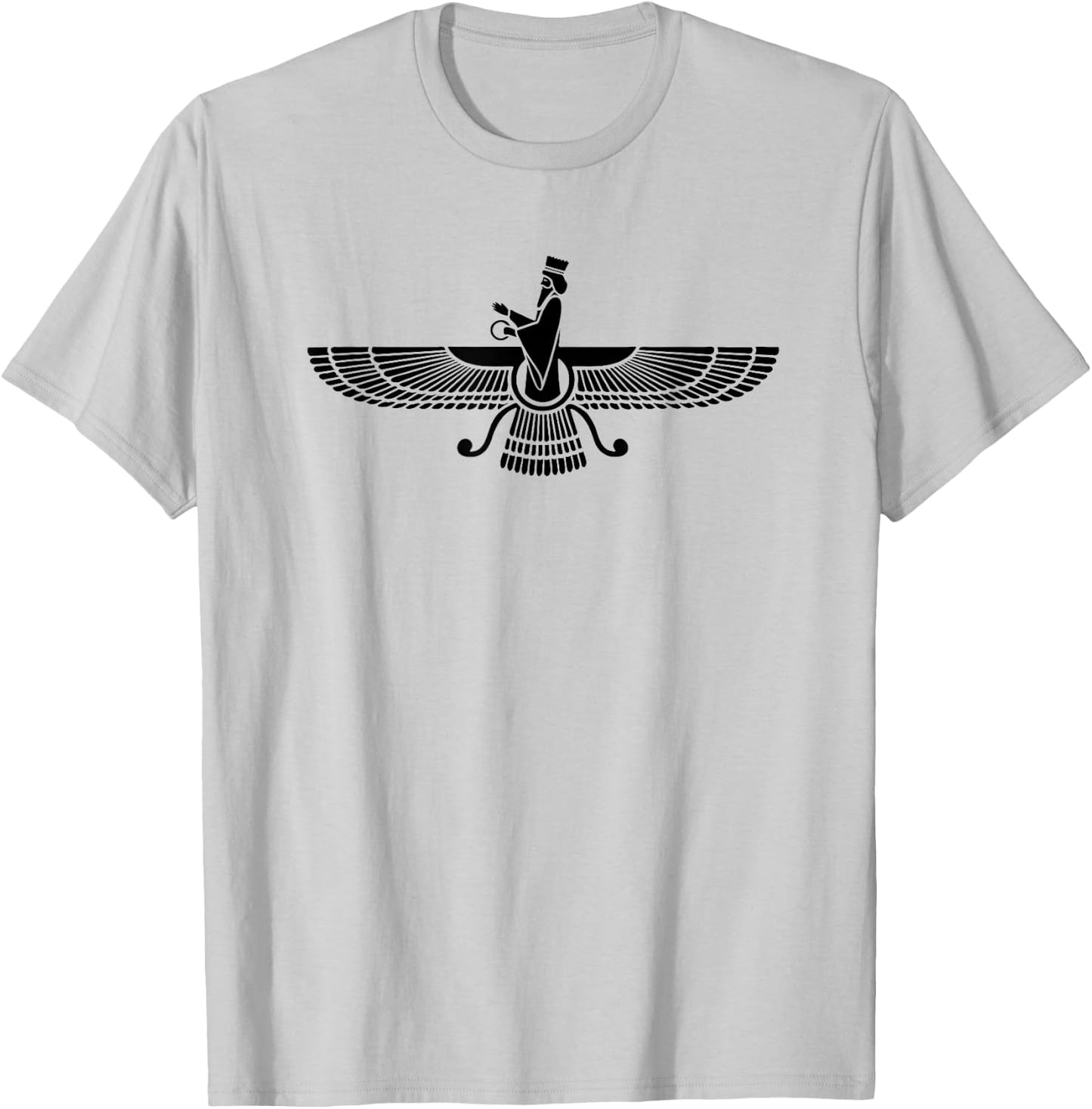 Faravahar Zarathustra Symbol Sign Iran Wing Falcon T-Shirt - T-Shirt | Ash