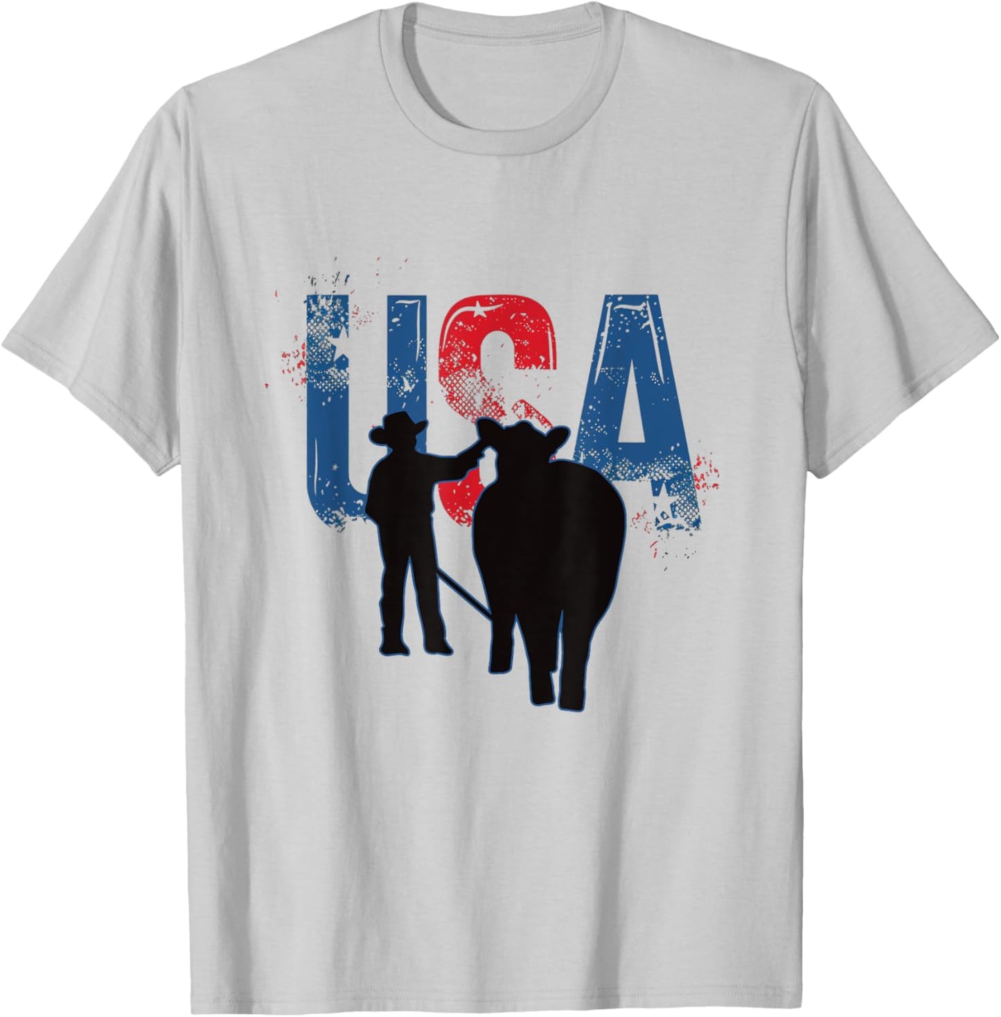 STOCK SHOW KID - Patriotic American USA Flag Farming T-Shirt - T-Shirt | Ash