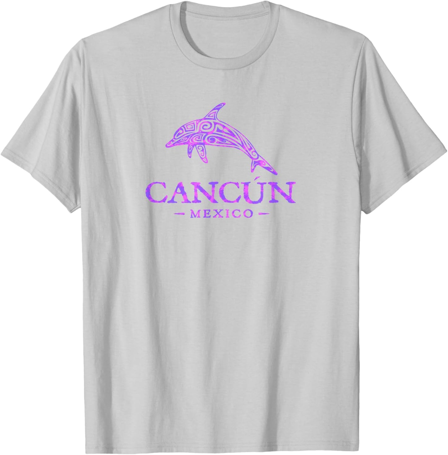 Vintaga Cancun Mexico Souvenir Dolphin Boys Retro T-Shirt - T-Shirt | Ash