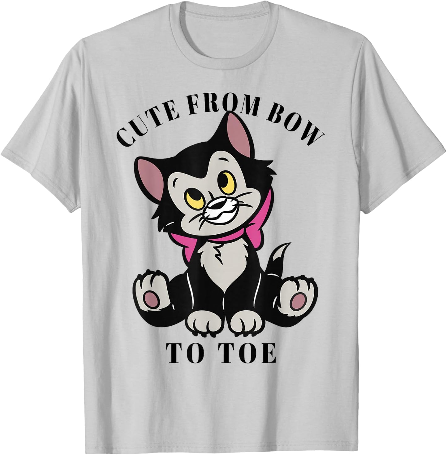 Disney Pinocchio Figaro Cute from Bow to Toe T-Shirt - T-Shirt | Ash