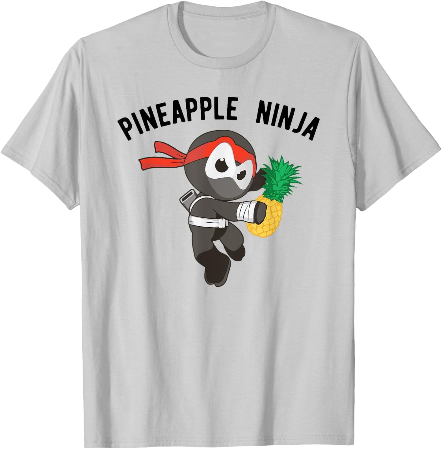 Ninja Pineapple , Martial Arts Fruit Apparel T-Shirt - T-Shirt | Ash
