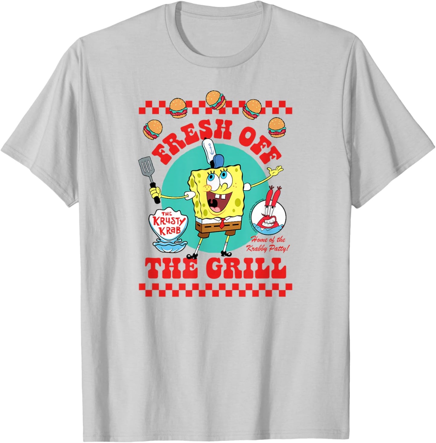 SpongeBob SquarePants - Krabby Patty Fresh Off The Grill T-Shirt - T-Shirt | Ash