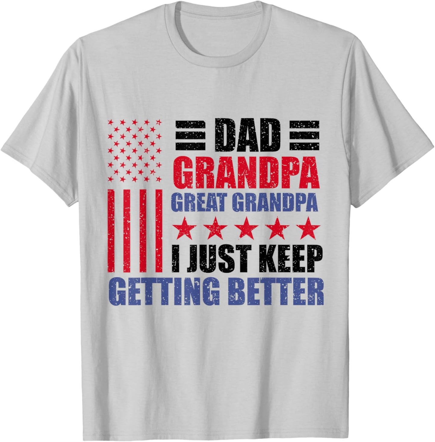Usa Dad Grandpa Great Grandpa Father's Day American Flag Men T-Shirt - T-Shirt | Ash