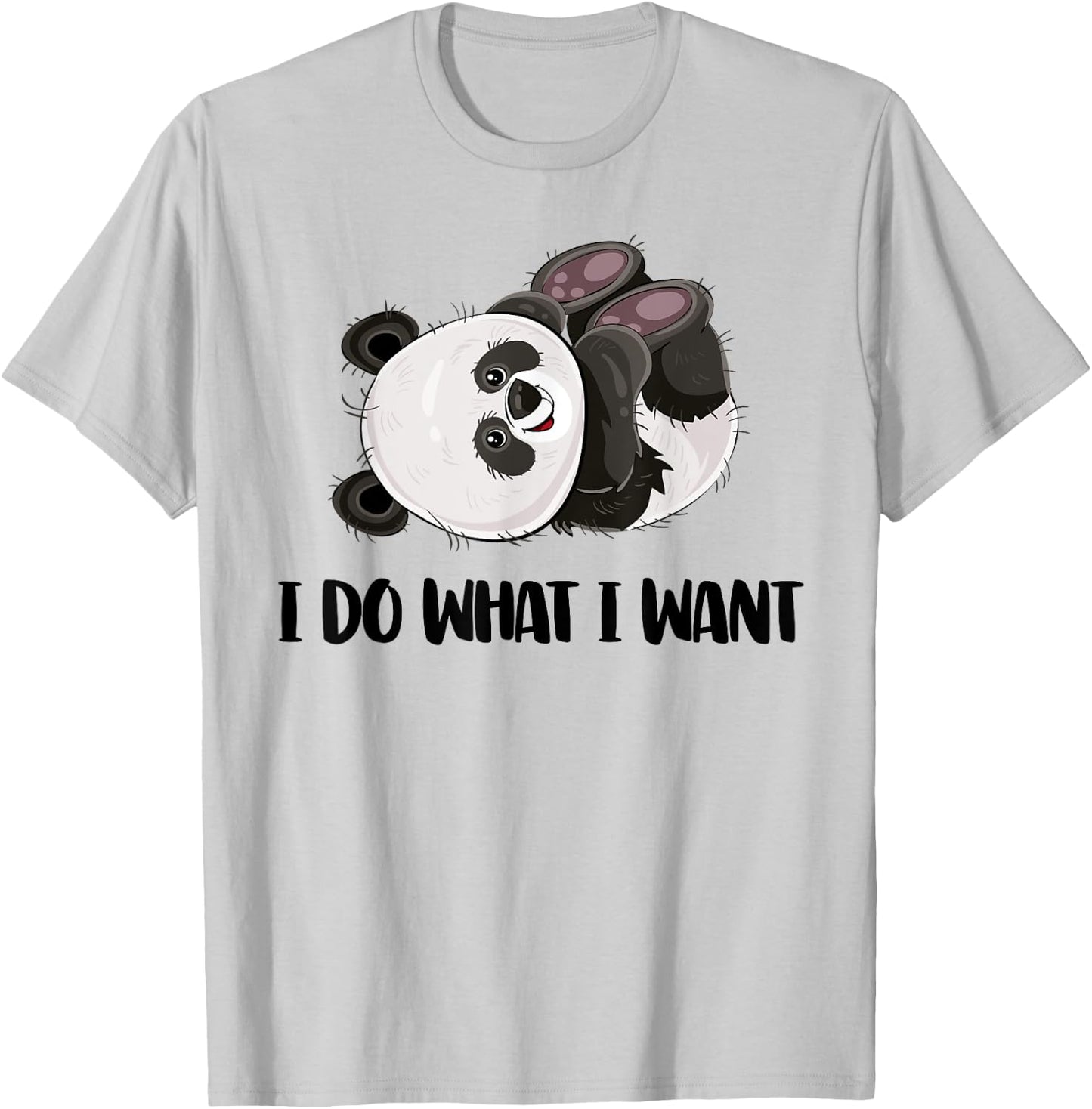 Funny Panda - I Do What I Want Cute Panda Bear T-Shirt - T-Shirt | Ash