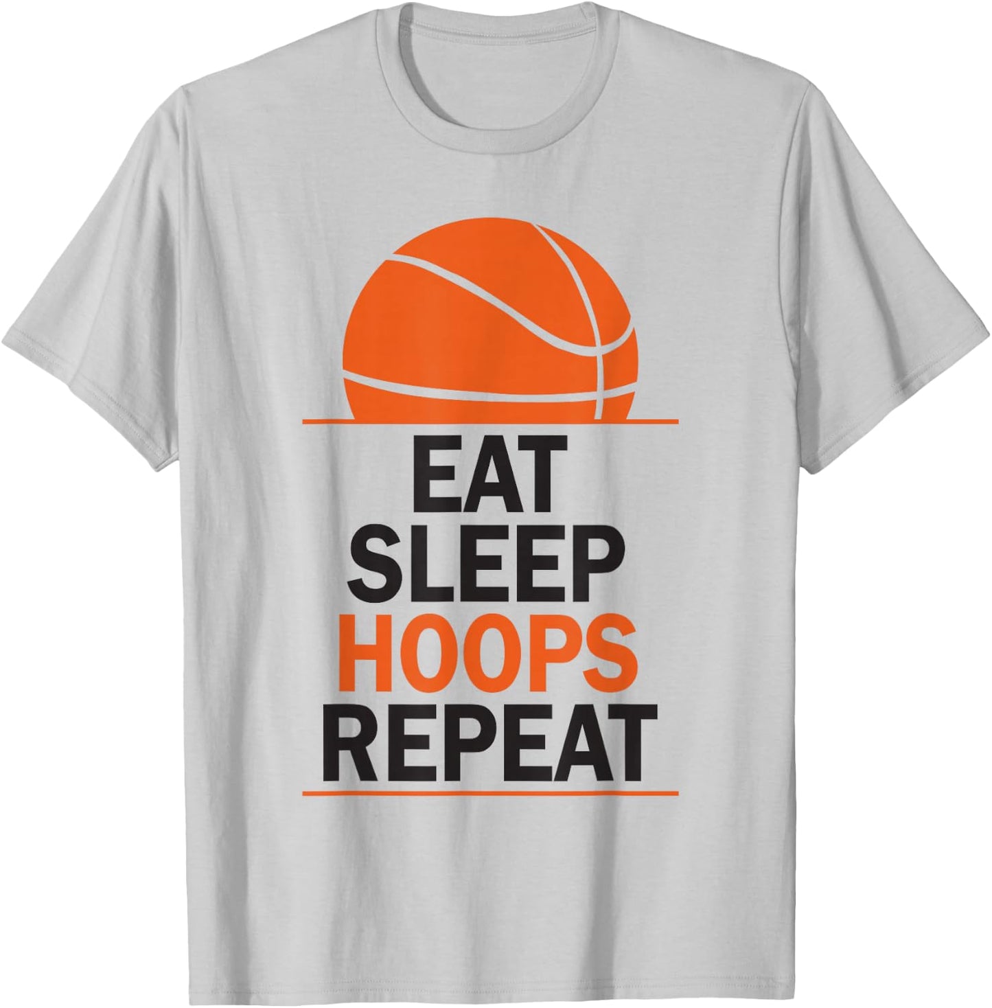 Eat Sleep Hoops Repeat for Basketball Team T-Shirt - T-Shirt | Ash