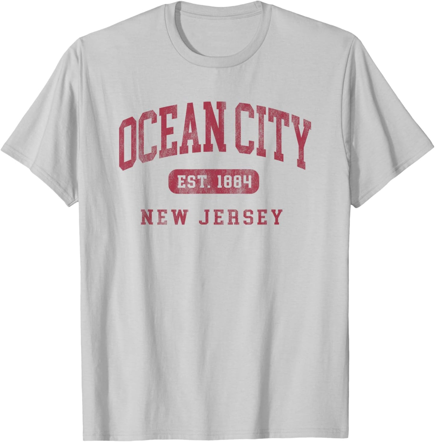 Ocean City New Jersey NJ Vintage Established Beach Souvenir T-Shirt - T-Shirt | Ash