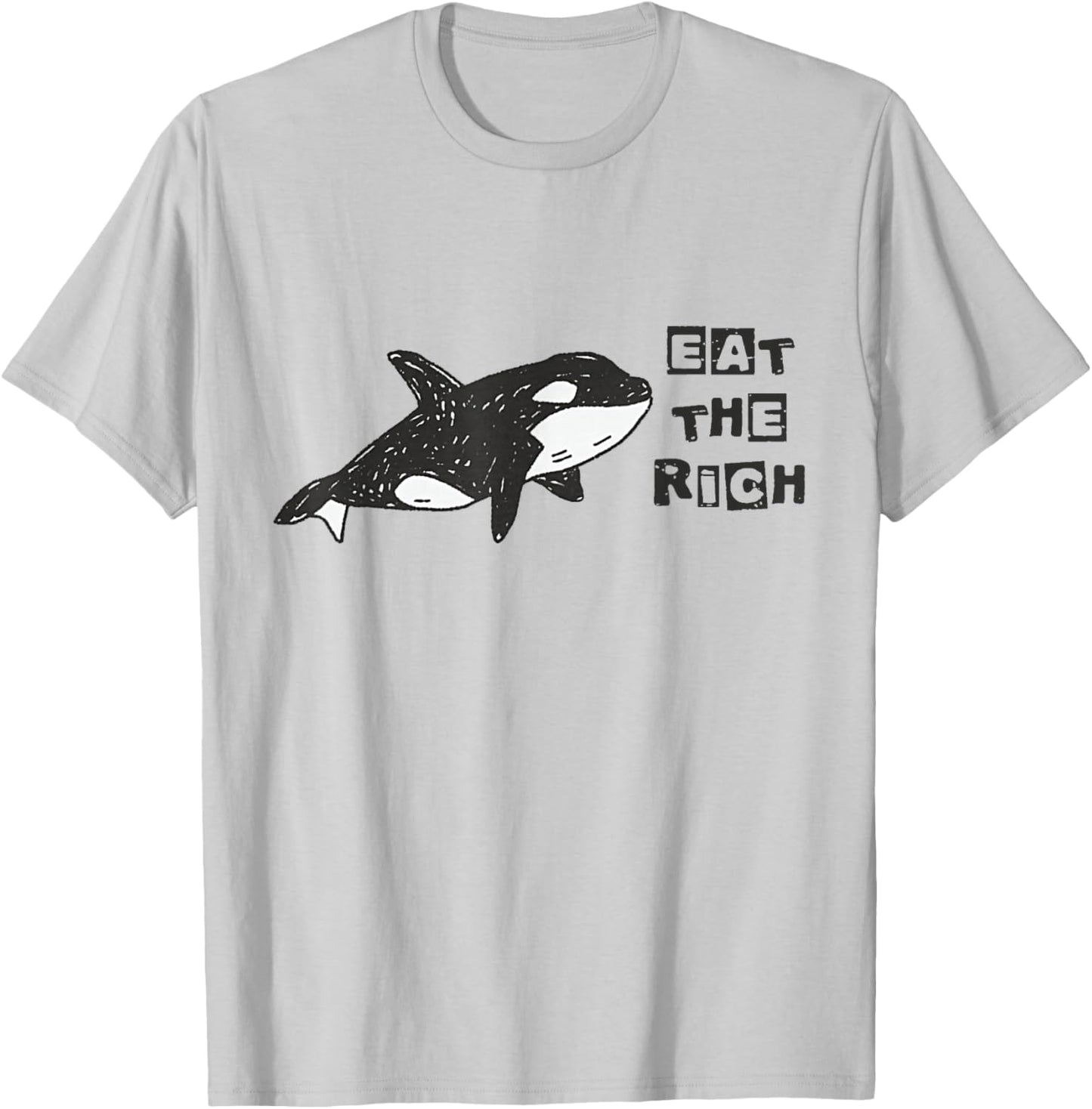 Funny Cute Orca Whale Eat The Rich Gladys Orca Revolutionary T-Shirt - T-Shirt | Ash