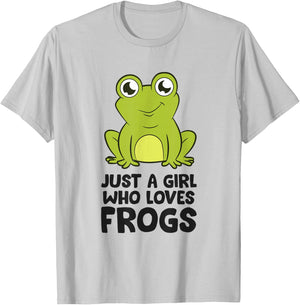 Frog Catcher Girl Just a Girl Who Loves Frogs T-Shirt - T-Shirt | Ash