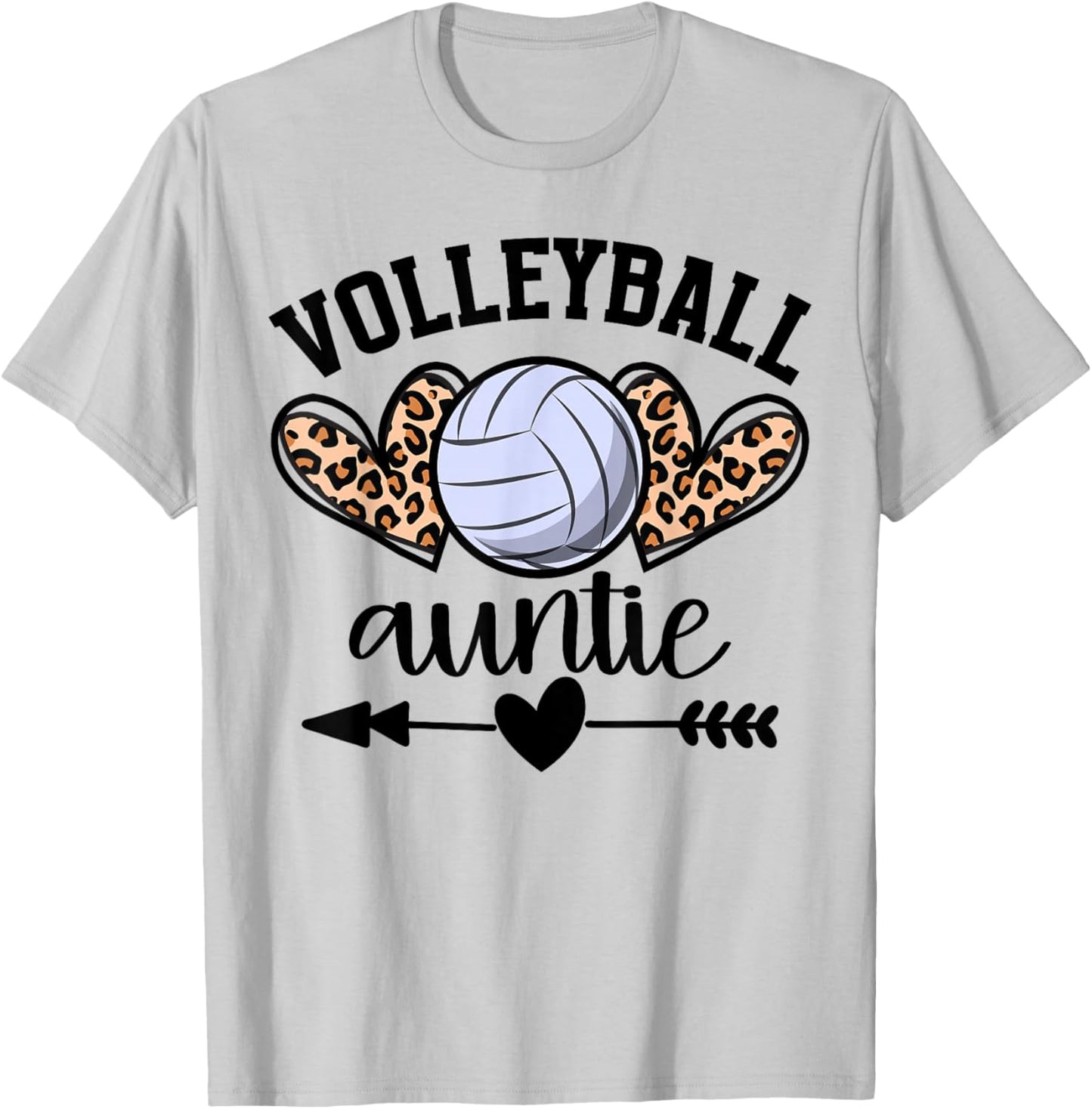 Volleyball Auntie Volleyball Aunt Game Day Senior T-Shirt - T-Shirt | Ash