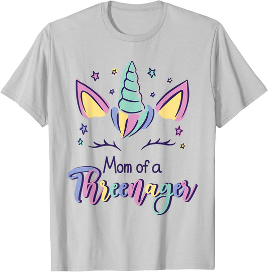 Mommy Mother Mom Of A Threenager T-Shirt - T-Shirt | Ash