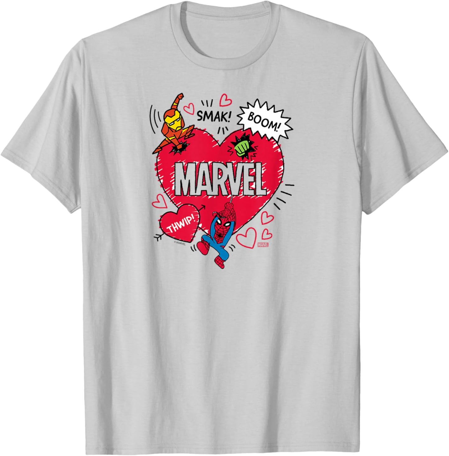 Marvel - Scribble Valentine's Day T-Shirt - T-Shirt | Ash
