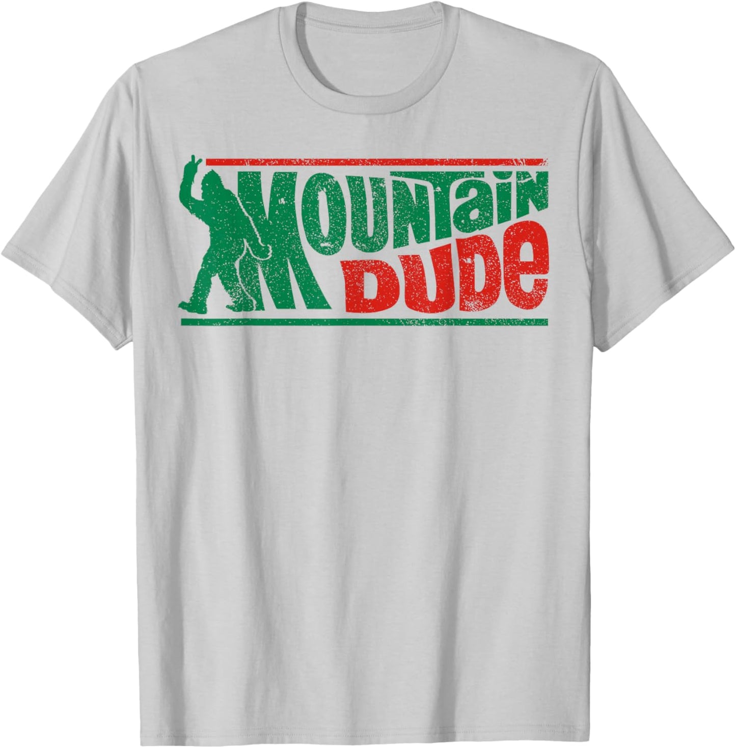 Mountain Dude Funny Bigfoot Sasquatch Rock On Hiking Vintage T-Shirt - T-Shirt | Ash