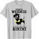 Funny Dachshund Teenie Weenie Yellow Polka Dot Bikini T-Shirt - T-Shirt | Ash