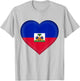 I Love Haiti | Haitian Flag Heart Outfit T-Shirt - T-Shirt | Ash