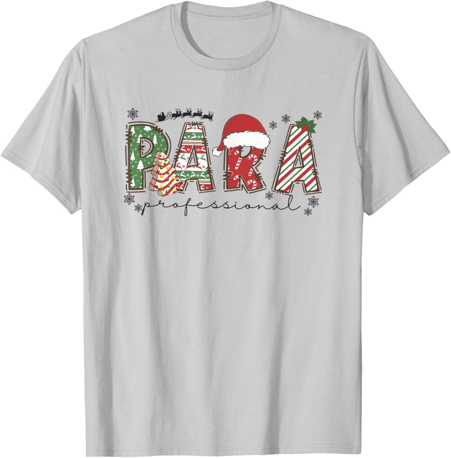 Women Paraprofessional Christmas Para Teacher Assistant T-Shirt - T-Shirt | Ash