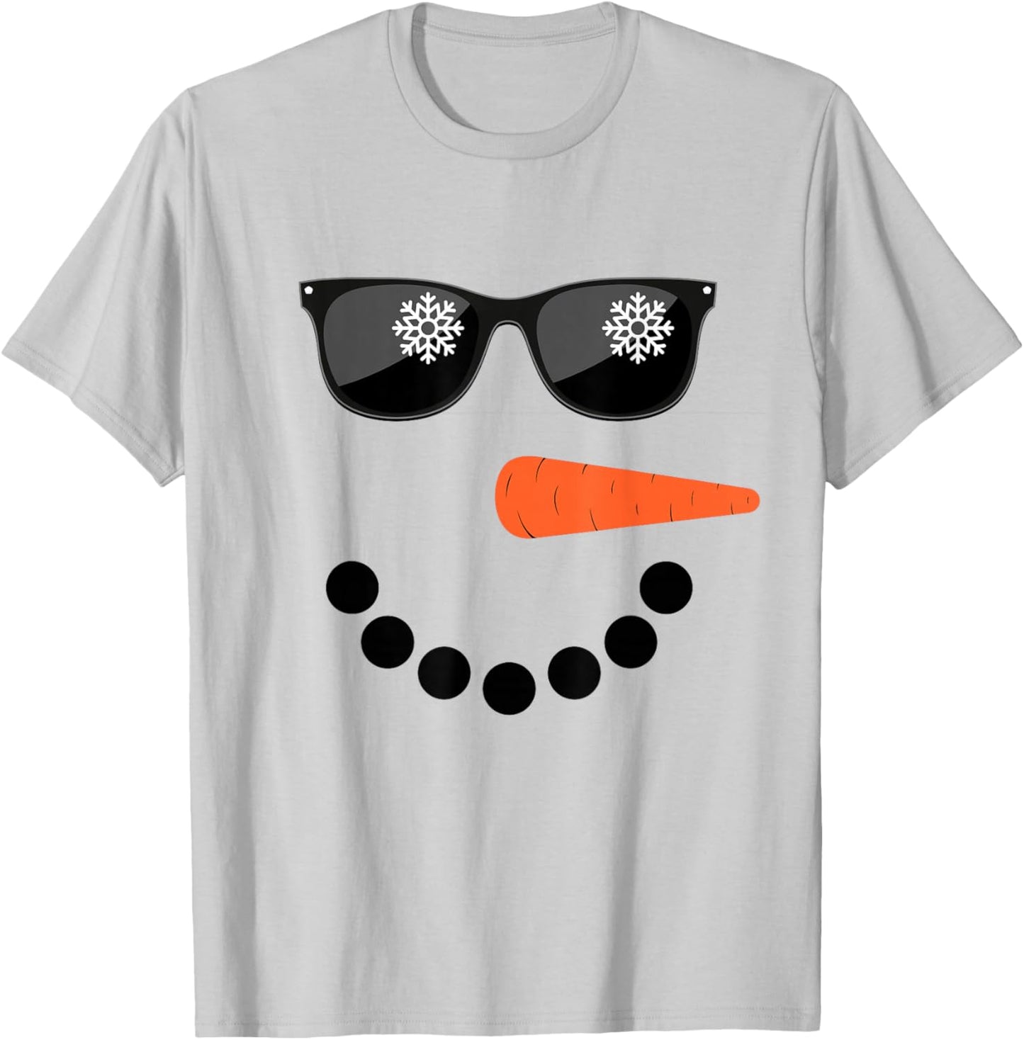 Snowman Shirt Glasses Boys Kids Toddlers Christmas Winter T-Shirt - T-Shirt | Ash