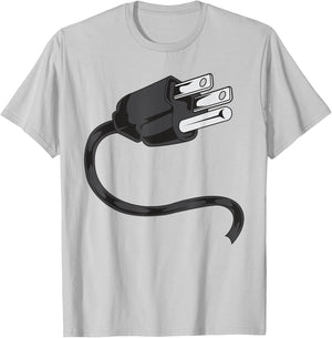Electrical Outlet Plug and Socket Couples Costume Halloween T-Shirt - T-Shirt | Ash