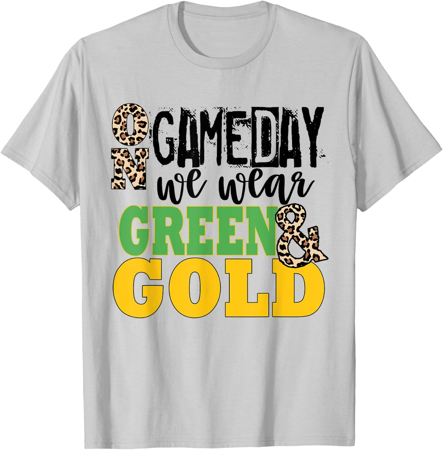 We Wear Green And Gold School Spirit T-Shirt - T-Shirt | Ash